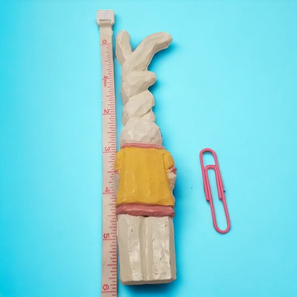 Twisted Ears Anthropomorphic Easter Bunny Faux Wood Resin Kitschy Spring Décor - Picture 7 of 9